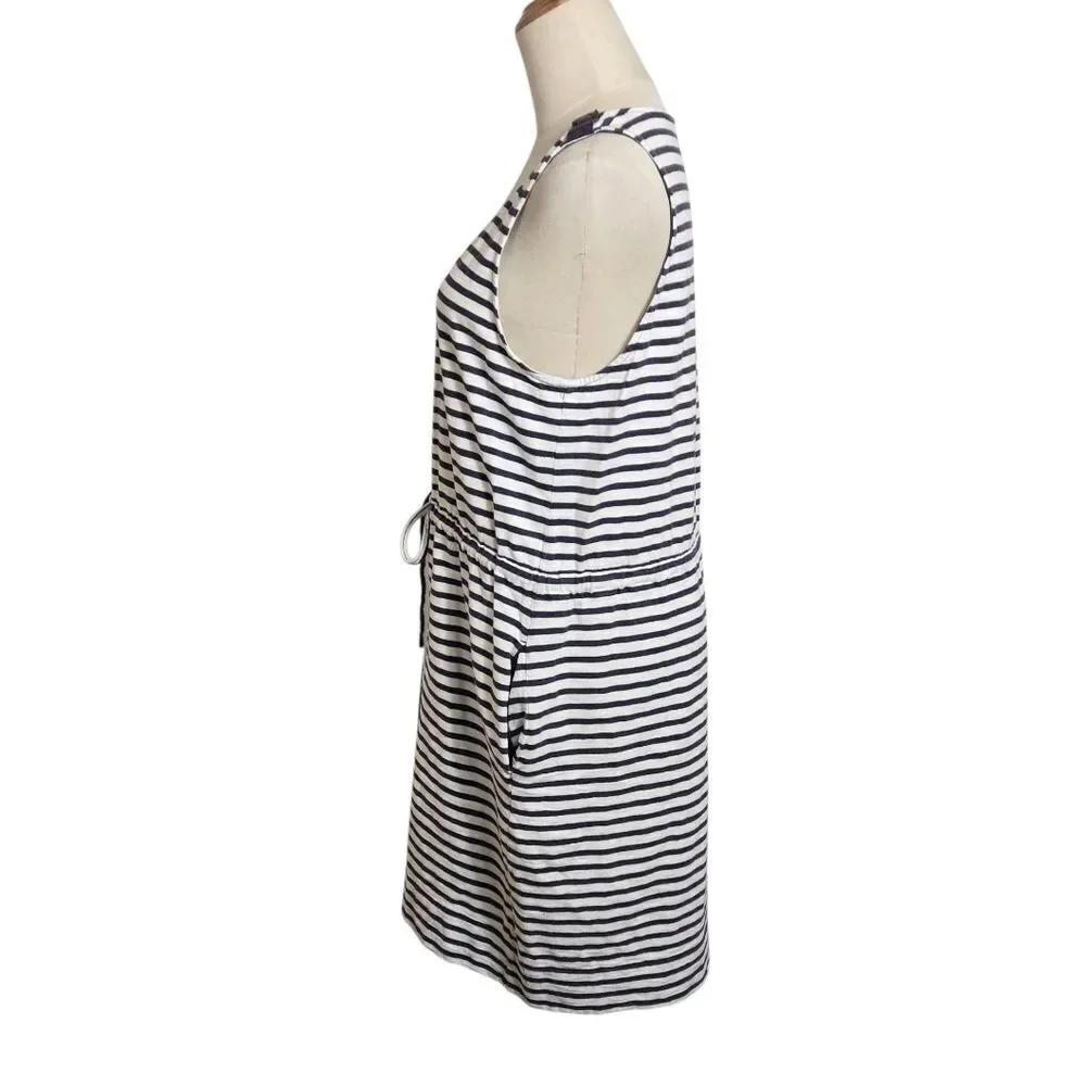 J. Crew Navy and White Striped Beach Dress